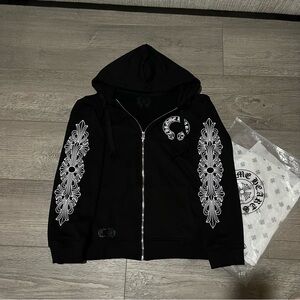 Chrome hearts black and white zip up